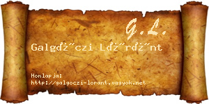 Galgóczi Lóránt névjegykártya